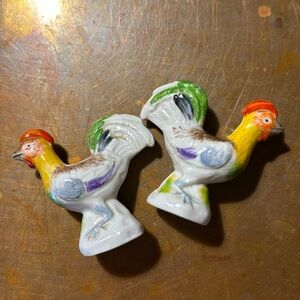 Rare Dresden Porcelain Chicken Figures